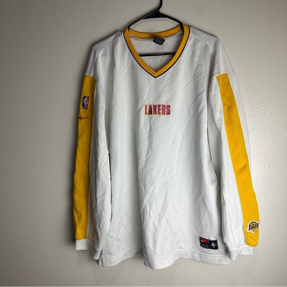 Nike Los Angeles Lakers Vintage Long Sleeve Warm Up Shirt Size XL